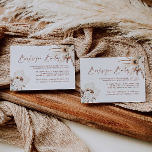 Boho Pampas Grass Bokar för Baby Card Anteckningskort