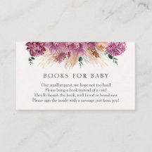 Boho Pampas Grass Bokar för inmatningskort för Bab