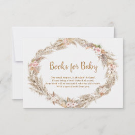Boho Pampas Grass Books for Baby Card | Neutral Tack Kort