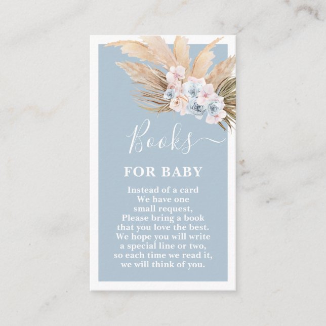 Boho Pampas Grass Boy Bokar för baby Card Tilläggskort (Framsida)