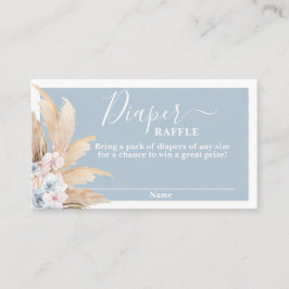 Boho Pampas Grass Boy Diaper Raffle Card Tilläggskort