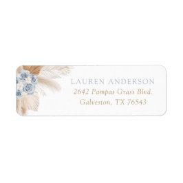 Boho Pampas Grass Boy Shower Returadress Etikett
