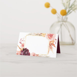 Boho Pampas Grass Bröllop ortkort Placeringskort