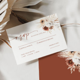 Boho Pampas Grass Bröllop OSA Card Anteckningskort