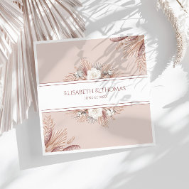 Boho Pampas Grass Bröllop Pappersservett