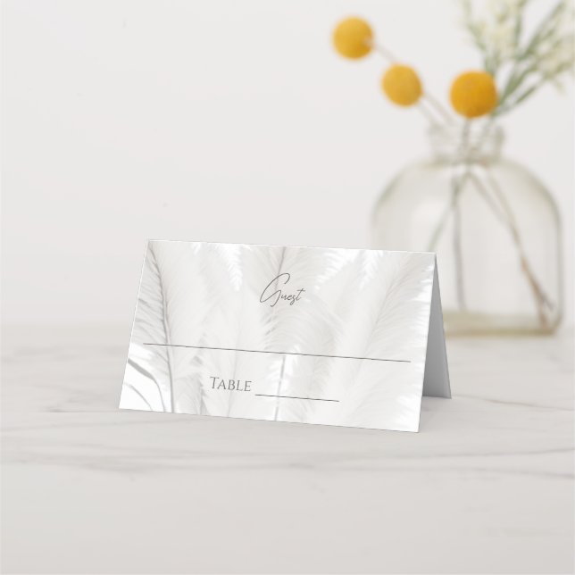 Boho Pampas Grass Bröllop Placeringskort (Framsida)