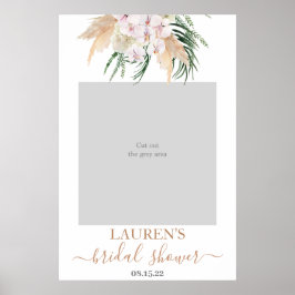 Boho Pampas Grass Bröllopsdusch Foto Rekvisita Aff Poster