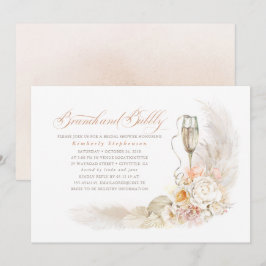 Boho Pampas Grass Brunch och Bubly Möhippa Inbjudningar