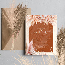 BOHO Pampas Grass Budget Wedding bjudande Flygblad