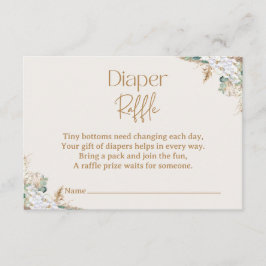 Boho Pampas Grass Diaper Raffle Card | Neutrals Tilläggskort