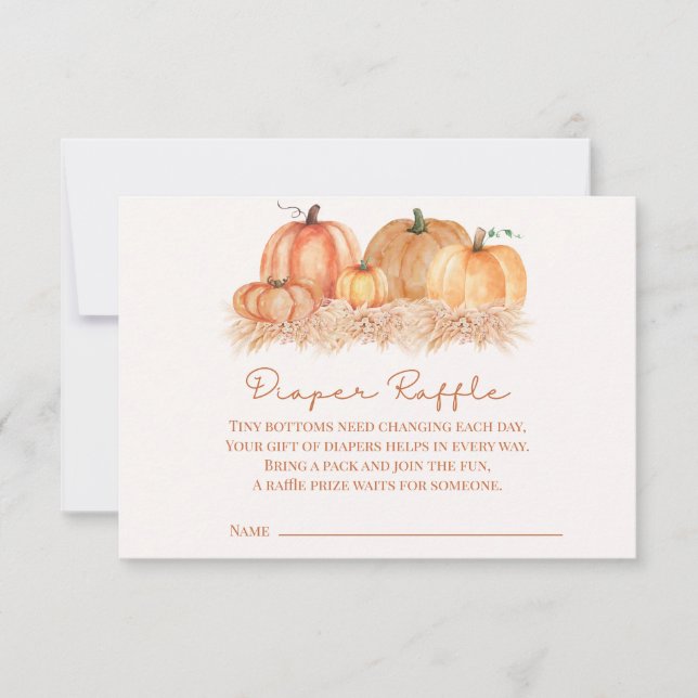 Boho Pampas Grass Diaper Raffle Card | Rustic Tack Kort (Framsida)