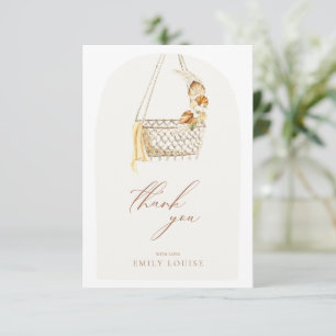 Boho Pampas Grass Gender Neutral Hej Baby Shower Tack Kort