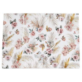 Boho Pampas Grass Gift Bag  Blommigt