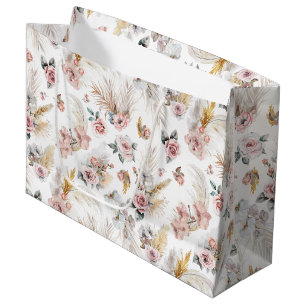 Boho Pampas Grass Gift Bag Blommigt