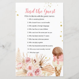 Boho Pampas Grass glasskål Gissa gästen spel