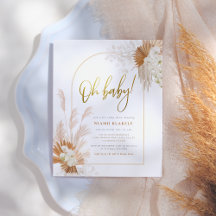 Boho Pampas Grass Guld Botanical Arch Baby Shower