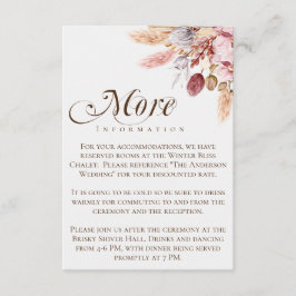 Boho Pampas Grass Mer Information Bröllopsdetaljer Tilläggskort