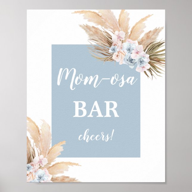 Boho Pampas Grass Mimosa Pub Boy-tecken Poster (Framsidan)