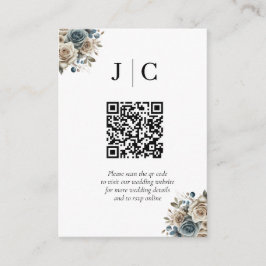 Boho Pampas Grass Minimalist QR Code Enclosure Tilläggskort