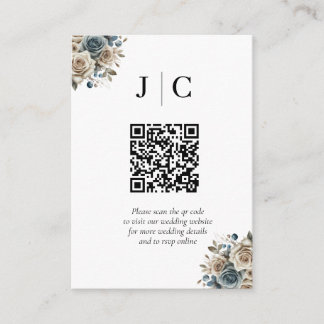 Boho Pampas Grass Minimalist QR Code Enclosure Tilläggskort