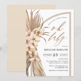 Boho Pampas Grass Oh Baby Shower-inbjudan Inbjudningar