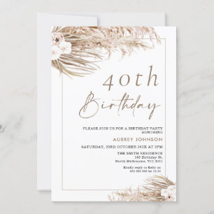 Boho Pampas Grass Orchards Ram Birthday Inbjudningar