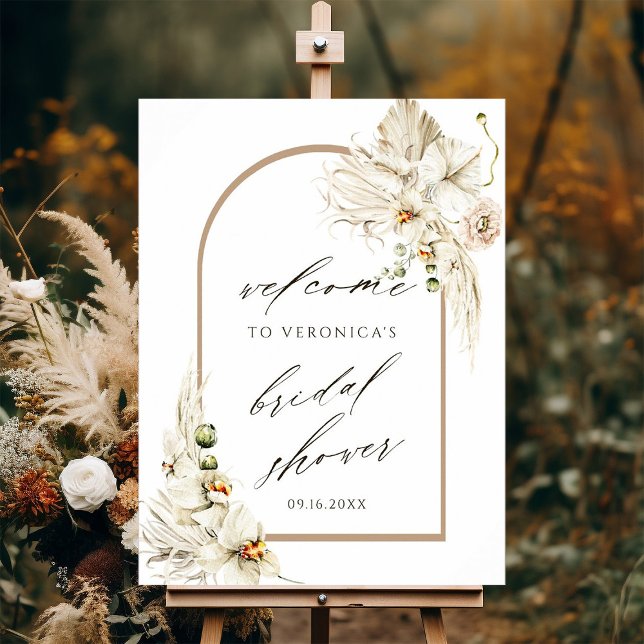 Boho Pampas Grass Orchid Möhippa Välkommen Poster (Skapare uppladdad)