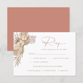 Boho Pampas Grass OSA Reply Card Tilläggskort