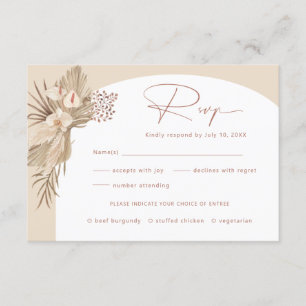 Boho Pampas Grass OSA Reply Card Tilläggskort
