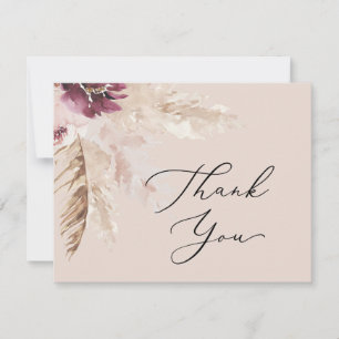 Boho Pampas Grass Peach-tackkort Tack Kort