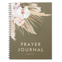 Boho Pampas Grass Personlig Prayer Journal