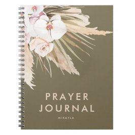 Boho Pampas Grass Personlig Prayer Journal Anteckningsbok