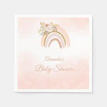 Boho Pampas Grass pink Rainbow girl Baby Shower