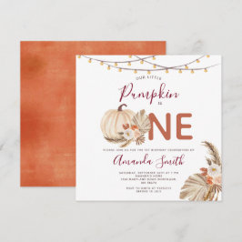 Boho Pampas Grass Pumpkin är en Blommigt på födels Inbjudningar