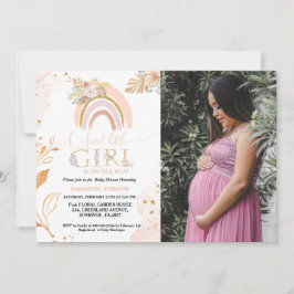 Boho Pampas Grass Rainbow Desert Girl Shower Inbjudningar