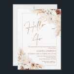 Boho Pampas Grass Ram Hej 40:e födelsedagen Inbjudningar<br><div class="desc">Boho Pampas Grass Ram Hej 40:e födelsedagsinbjudan Bohemian inspirerade till födelsedagsinbjudan med två beige och bruna blommigtar med pampasgräs och en modern kalligrafibild på väg mot faux ro guld. Perfekt för alla som tittar för en inbjudan till bohemian stil födelsedag.</div>