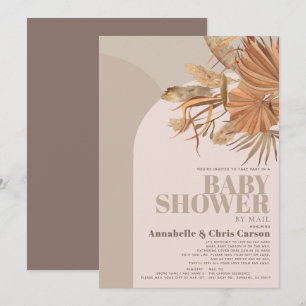Boho Pampas Grass Rosa Bebis Shower via Post Inbjudningar