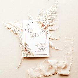 Boho Pampas Grass Save Date Inbjudan