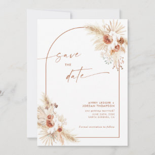 Boho Pampas Grass Save Date Inbjudningar