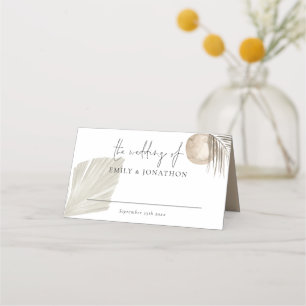 Boho Pampas Grass Script Namn Bröllop Placeringskort