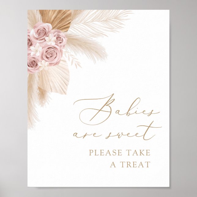 Boho Pampas Grass Spädbarn är Sweet Ta ett prov Poster (Framsidan)