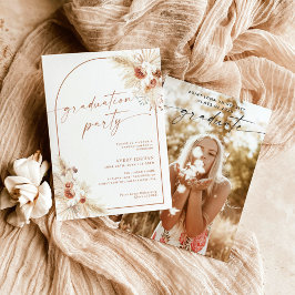 Boho Pampas Grass Studentfest Inbjudan