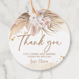 Boho Pampas Grass Tack Gåvor Etiketter