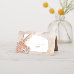 Boho Pampas Grass Torkade Hydrangeas Ställe Placeringskort