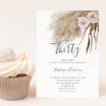 Boho Pampas Grass Vuxen 30års födelsedag Party Inbjudningar<br><div class="desc">Modern och boho vuxen födelsedagsfest inbjudan-kort med vattenfärg illustration av pampas gräs botaniskt med rosa blommor. Perfekt för en kvinnas födelsedagsfest på sommaren.</div>