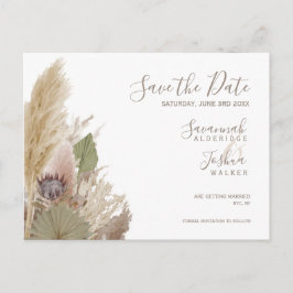 BOHO PAMPAS GRASS WATERCOLOR SPARA DATUM VYKORT