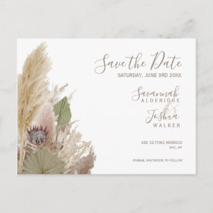BOHO PAMPAS GRASS WATERCOLOR SPARA DATUM VYKORT