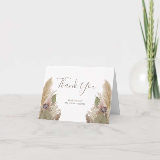 BOHO PAMPAS GRASS WATERCOLOR TACK DU CARD (Framsida)