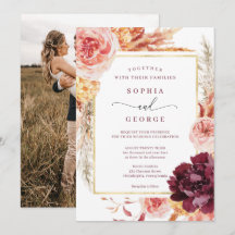 Boho Pampas Grass Wedding bjudande