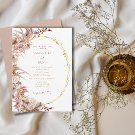 Boho Pampas Grass Wedding bjudande Inbjudningar